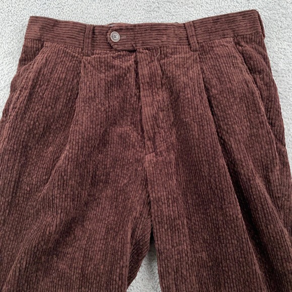 Todd Snyder Pants Mens 32 Brown Corduroy Pleated Cuffed Classic Straight Trouser